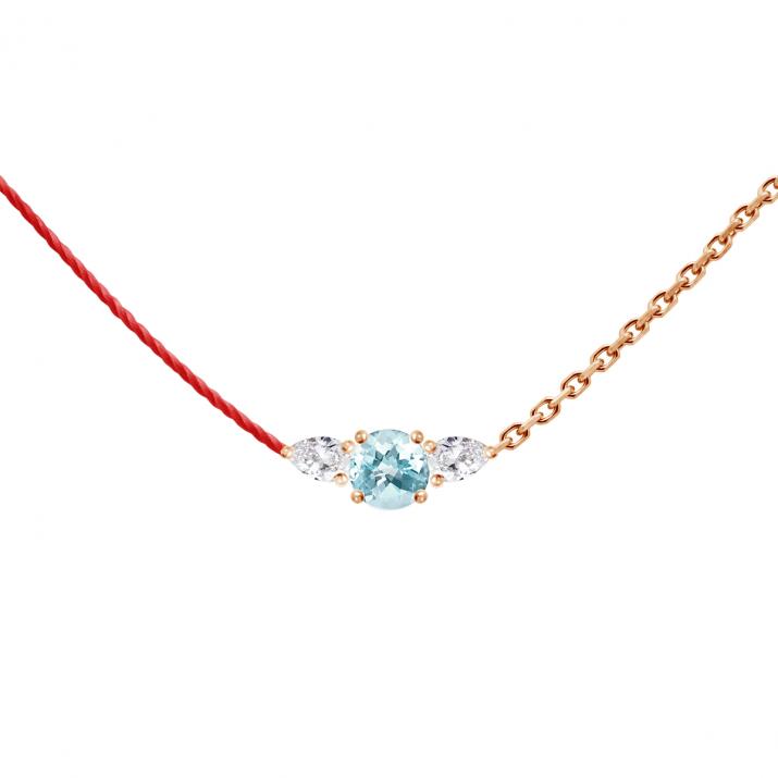 So Abby Topaze Half-thread Half-chain Necklace Rose Gold - Redline - 0++