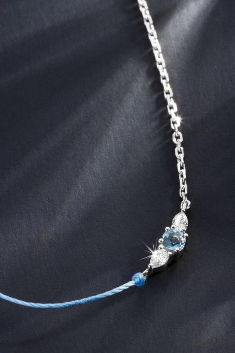 So Abby Topaze Half-thread Half-chain Necklace White Gold - Redline - 0++