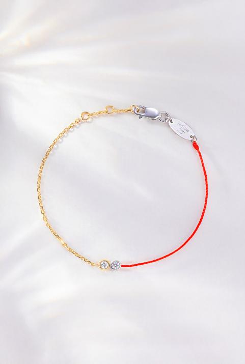 Limited Edition & Numbered half-thred half-chain Bracelet - Twenty Gold  Two-Tone - Redline - 0++