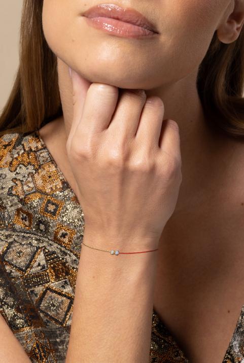 Limited Edition & Numbered half-thred half-chain Bracelet - Twenty Gold  Two-Tone - Redline - 0++