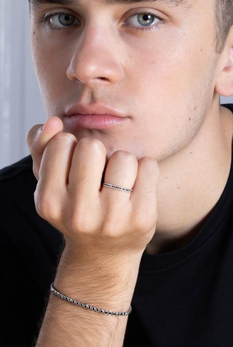 Mini River Kcolor Men Bracelet White Gold - Redline - 0++