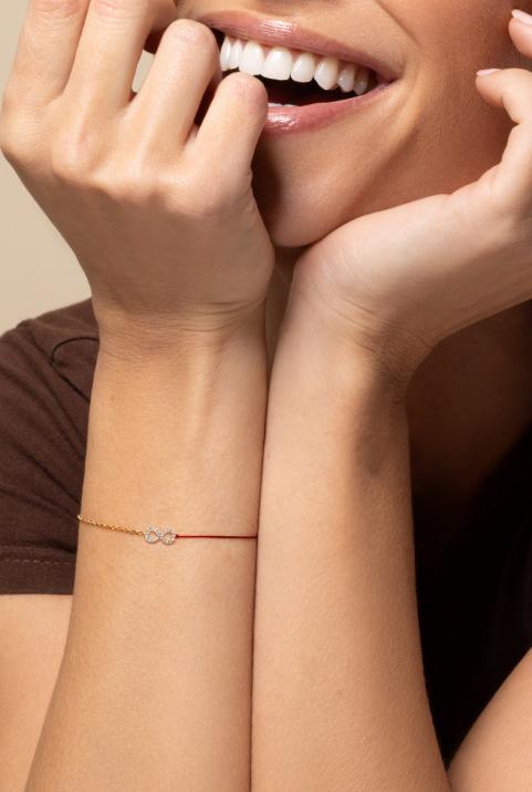 Elyseum Half-thread Half-chain Bracelet Yellow Gold - Redline - 0++