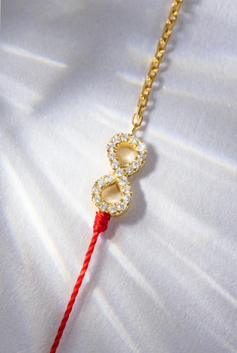 Elyseum Half-thread Half-chain Bracelet Yellow Gold - Redline - 0++