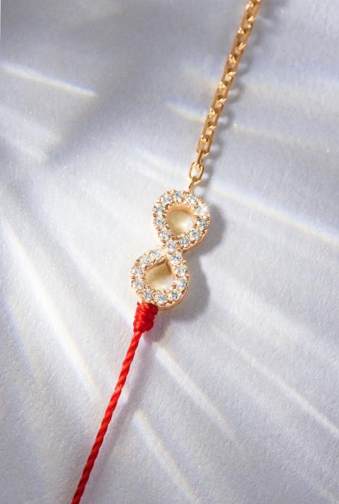 Elyseum Half-thread Half-chain Bracelet Rose Gold - Redline - 0++