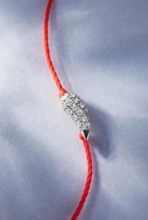 Chofar Bracelet Thread Pavé White Gold - Redline - 0++