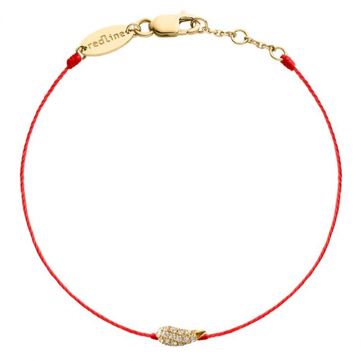 Chofar Bracelet Thread Pavé Yellow Gold - Redline - 0++