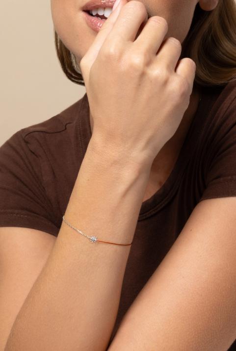 Lunova Half-thread Half-chain Bracelet White Gold - Redline - 0++