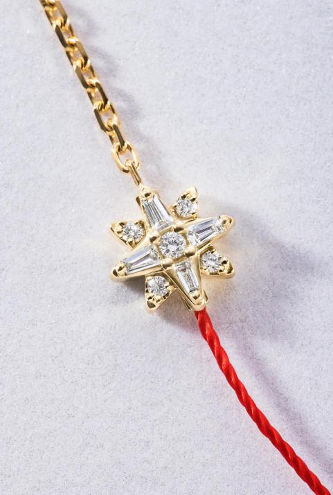 Lunova Half-thread Half-chain Bracelet Yellow Gold - Redline - 0++