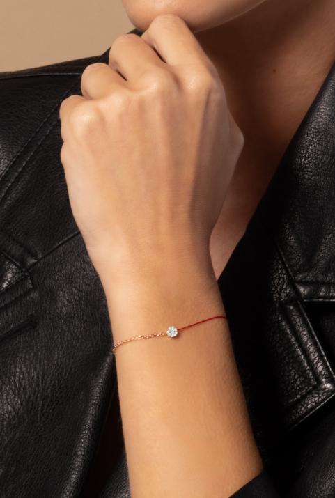 Melody Half-thread Half-chain Bracelet Rose Gold - Redline - 0++