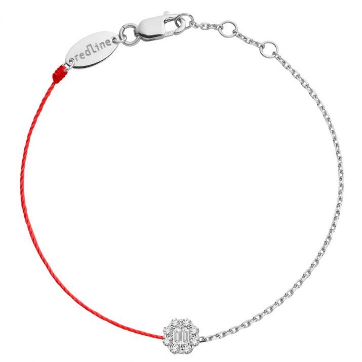 Melody Half-thread Half-chain Bracelet White Gold - Redline