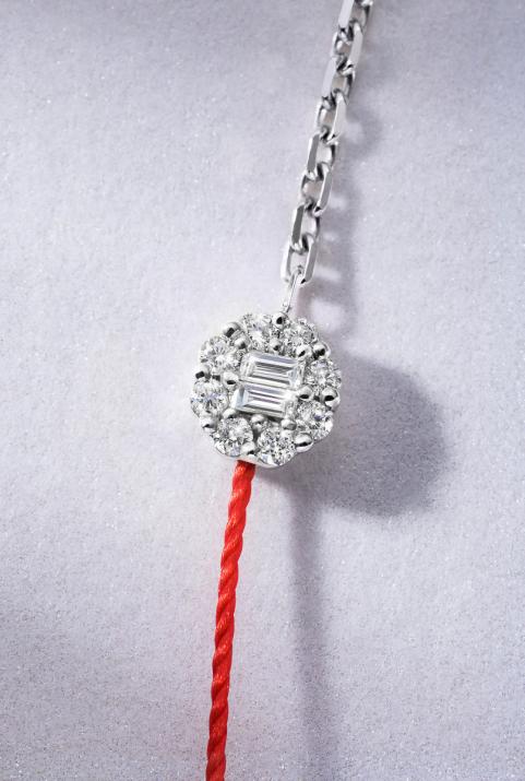 Melody Half-thread Half-chain Bracelet White Gold - Redline - 0++