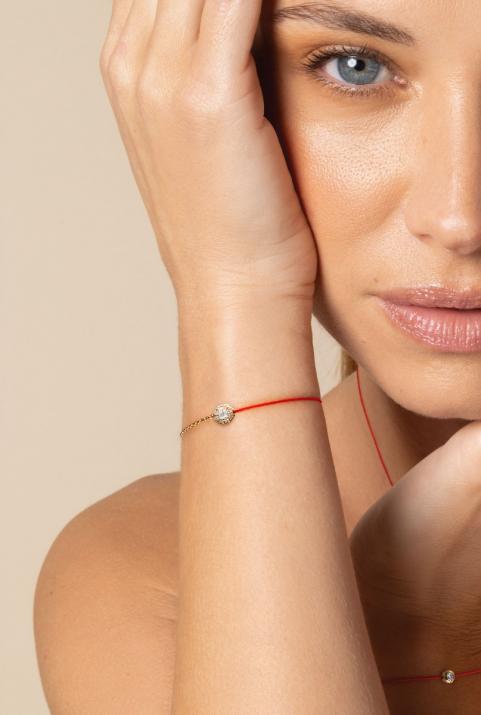 Melody Half-thread Half-chain Bracelet Yellow Gold - Redline - 0++