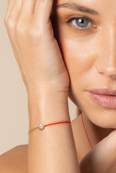 Melody Half-thread Half-chain Bracelet Yellow Gold - Redline - 0++