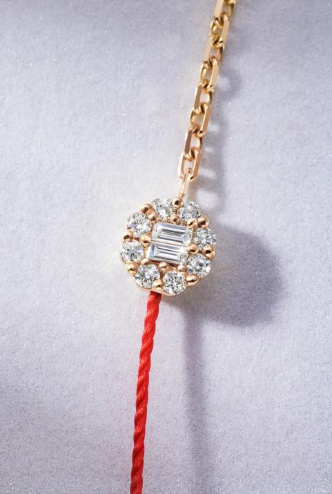 Melody Half-thread Half-chain Bracelet Rose Gold - Redline - 0++