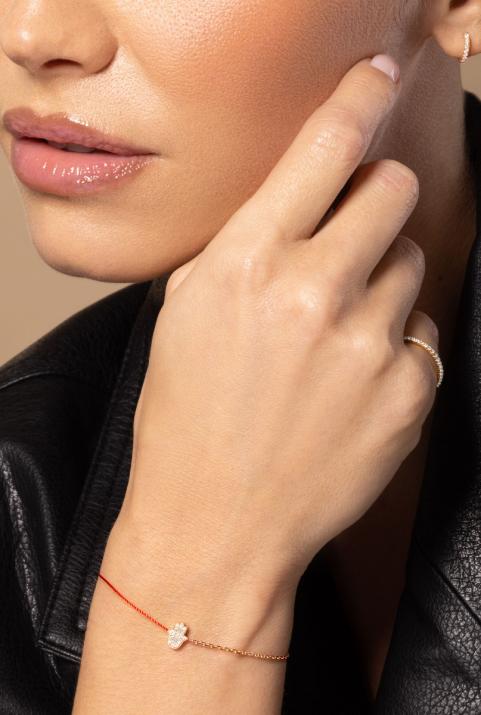 Manita Half-thread Half-chain Bracelet Rose Gold - Redline - 0++