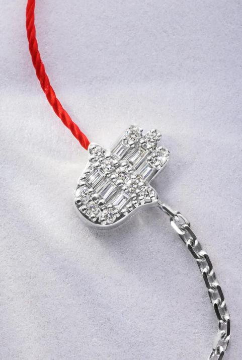 Manita Half-thread Half-chain Bracelet White Gold - Redline - 0++