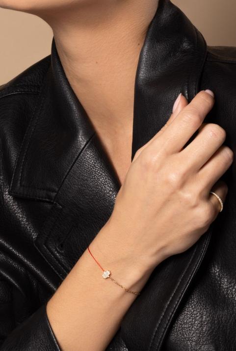 Manita Half-thread Half-chain Bracelet Rose Gold - Redline - 0++