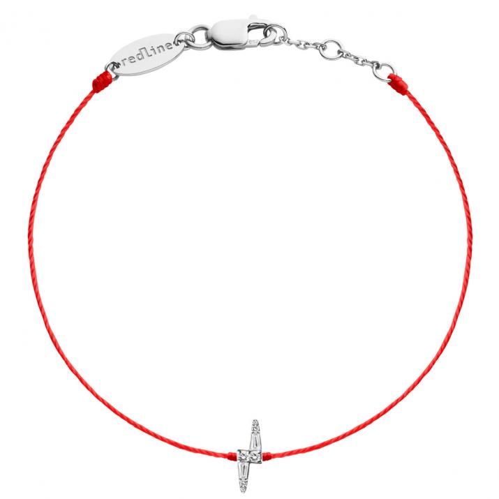 All-thread bracelet in 18K white gold with a 0.07 ct diamond lightning bolt - Redline - 0++