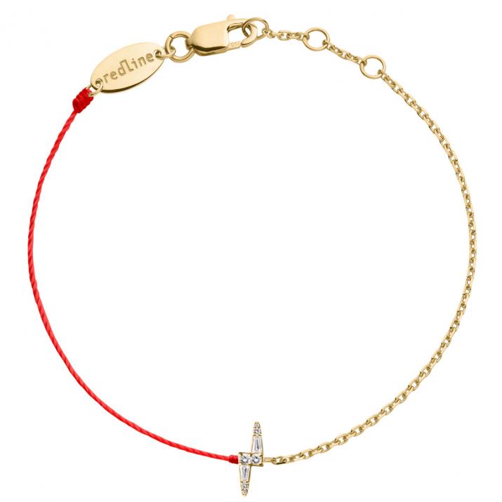 Half-thread half-chain bracelet in 18K yellow gold, 0.07 ct diamond bolt - Redline