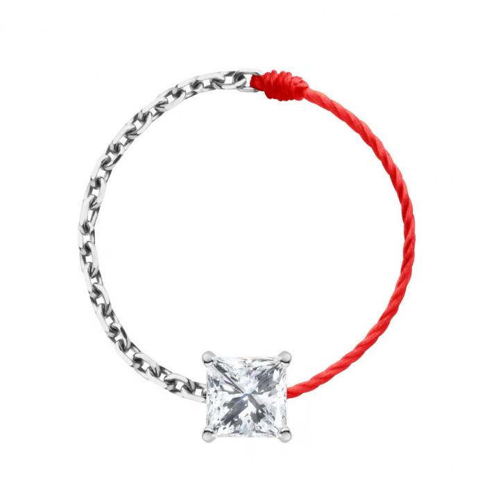 So Princesse Wire and Chain Ring White Gold - Redline