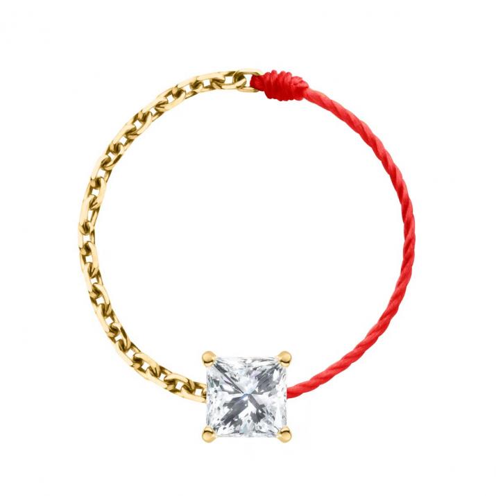 So Princesse Wire and Chain Ring Yellow Gold - Redline