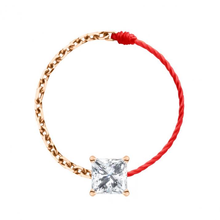 So Princesse Wire and Chain Ring Rose Gold - Redline