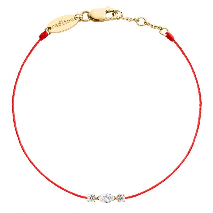 Thread bracelet in 18K yellow gold, marquise and round diamonds 0.12 carat - Redline - 0++