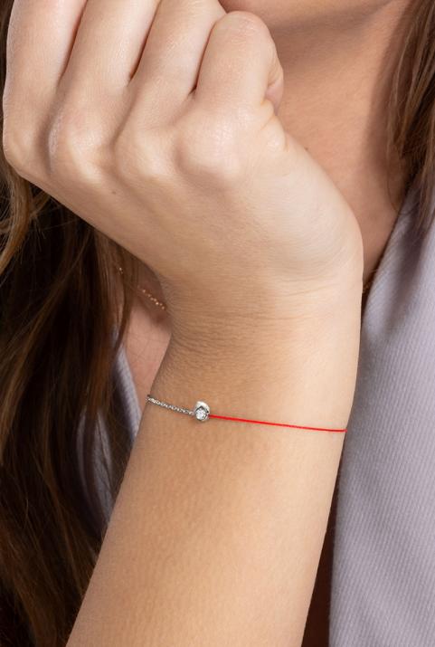 Mini Horse Half-thread Half-chain Bracelet White Gold - Redline - 0++