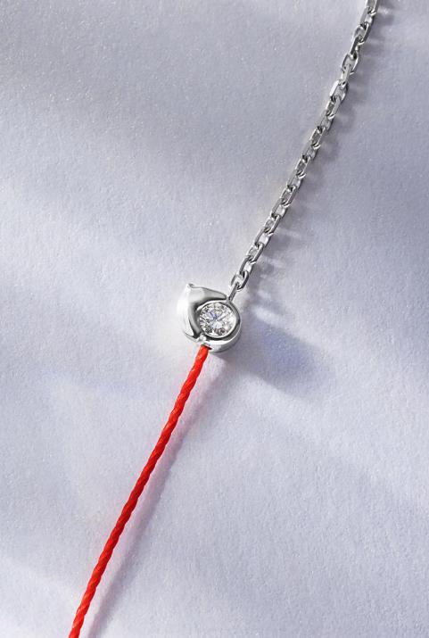 Mini Horse Half-thread Half-chain Bracelet White Gold - Redline - 0++