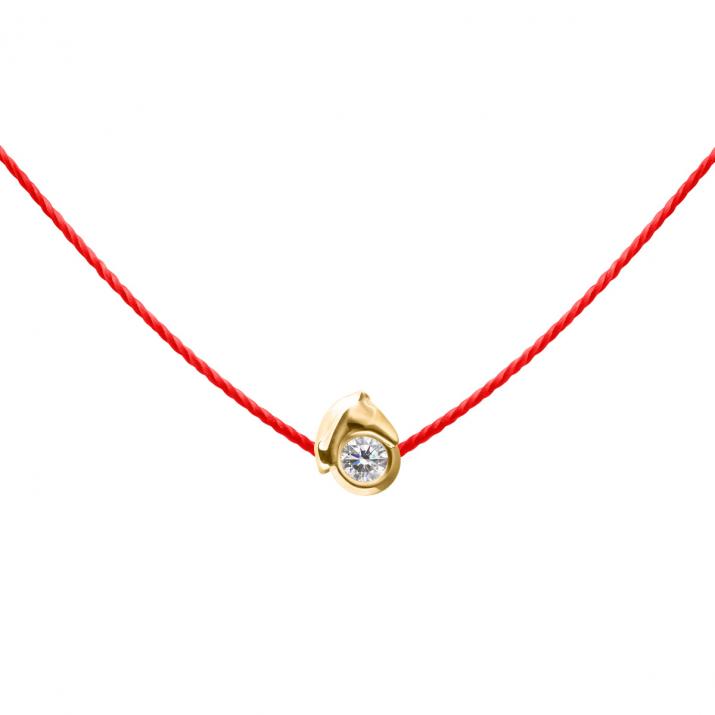 Mini Horse Thread Necklace Yellow Gold - Redline