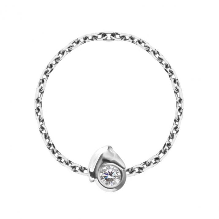 Mini Horse Chain Ring White Gold - Redline