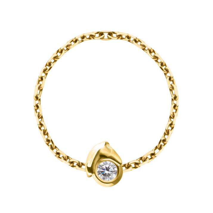 Mini Horse Chain Ring Yellow Gold - Redline