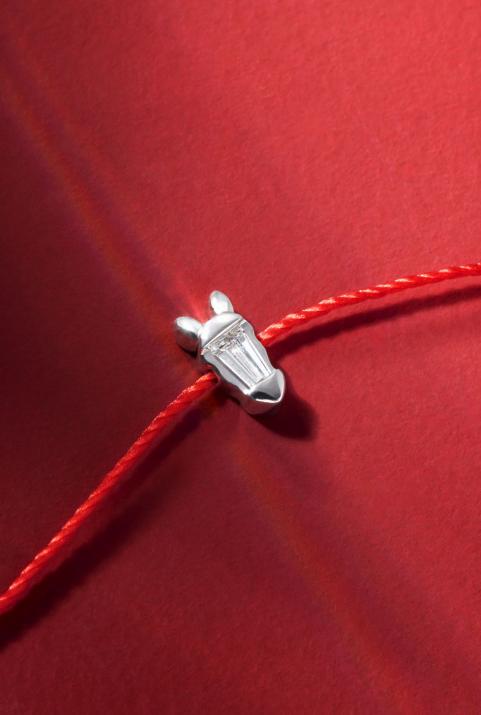 Lucky Horse  Bracelet Thread White Gold - Redline - 0++