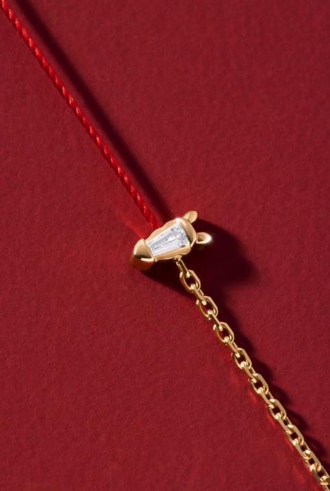 Lucky Horse Half-thread Half-chain Bracelet Yellow Gold - Redline - 0++