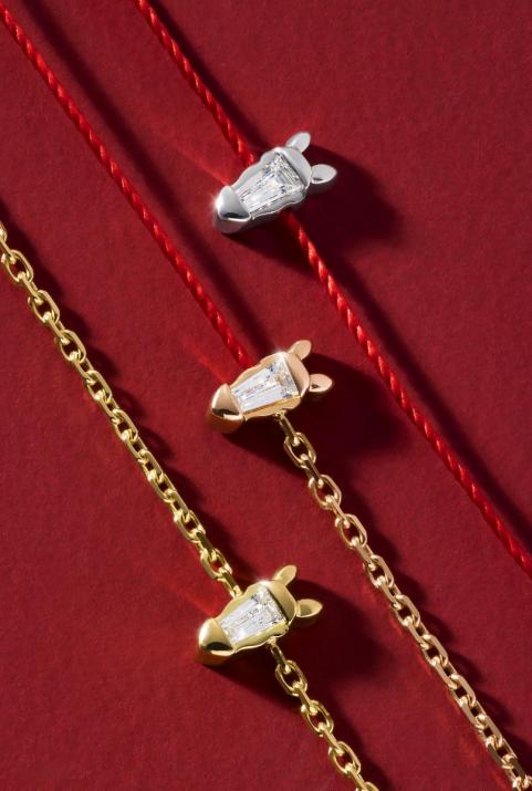 Lucky Horse Half-thread Half-chain Bracelet Yellow Gold - Redline - 0++