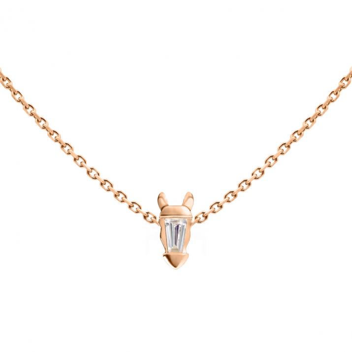 Lucky Horse Chain Necklace Rose Gold - Redline