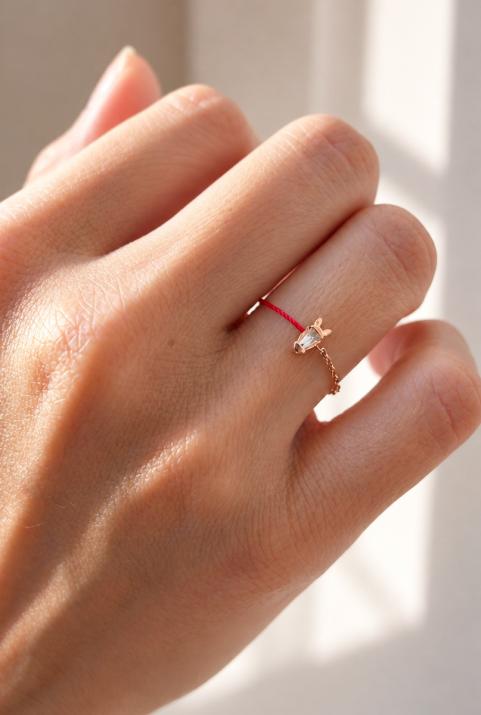 Lucky Horse Wire and Chain Ring Rose Gold - Redline - 0++