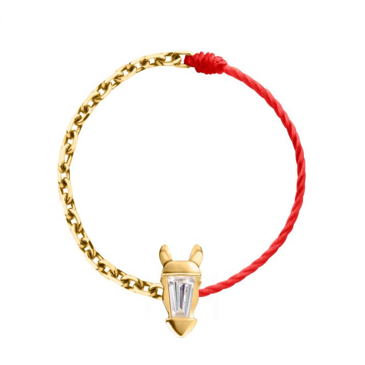 Lucky Horse Wire and Chain Ring Yellow Gold - Redline