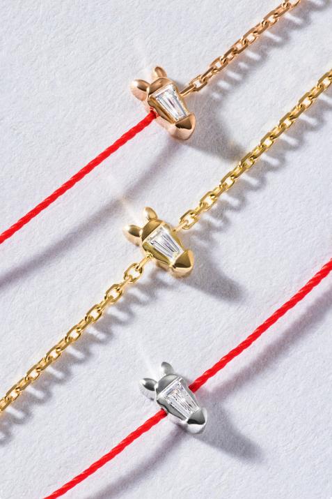 Lucky Horse  Bracelet Thread Rose Gold - Redline - 0++