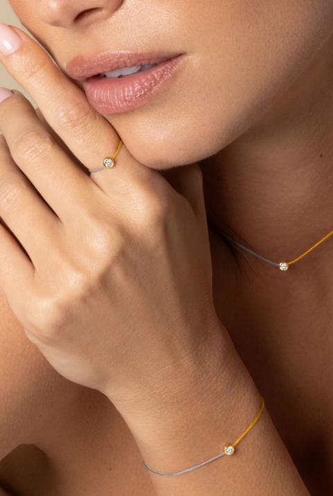 Pure bicolor Bracelet Thread Yellow Gold - Redline - 0++