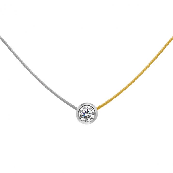 Pure bicolor Thread Necklace White Gold - Redline - 0++