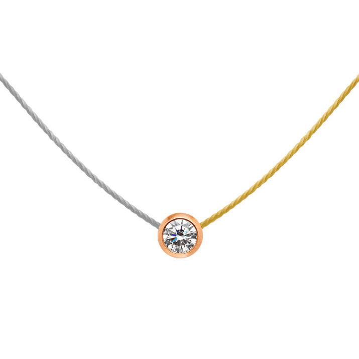 Pure bicolor Thread Necklace Rose Gold - Redline - 0++