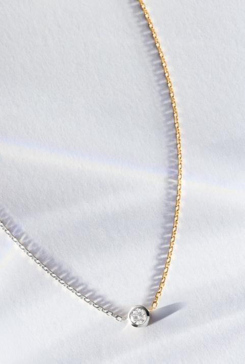Pure bicolor Chain Necklace White Gold - Redline - 0++