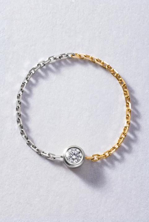 Pure bicolor Chain Ring White Gold - Redline - 0++