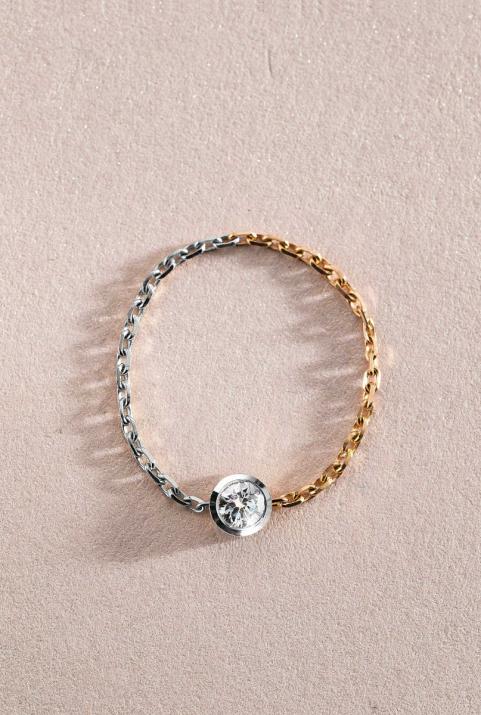 Pure bicolor Chain Ring White Gold - Redline - 0++