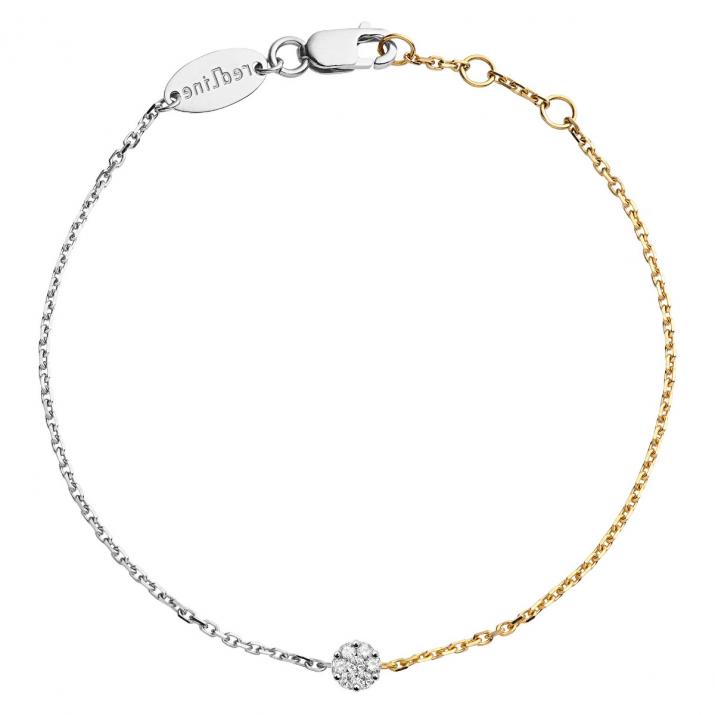 Illusion bicolor Chain Necklace White Gold - Redline - 0++