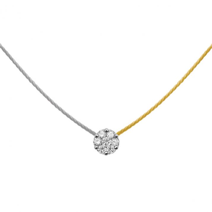 Illusion bicolor Thread Necklace White Gold - Redline - 0++