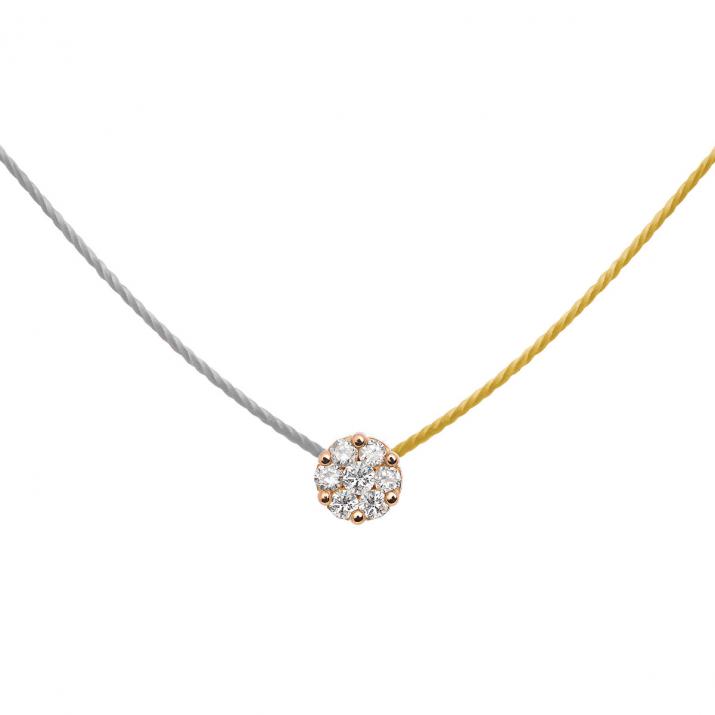 Illusion bicolor Thread Necklace Rose Gold - Redline - 0++