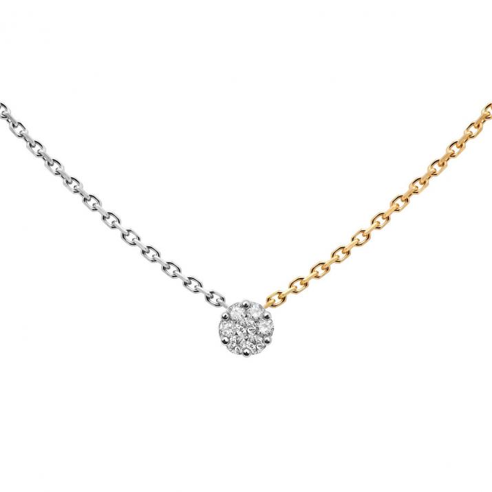 Illusion bicolor Chain Necklace White Gold - Redline - 0++