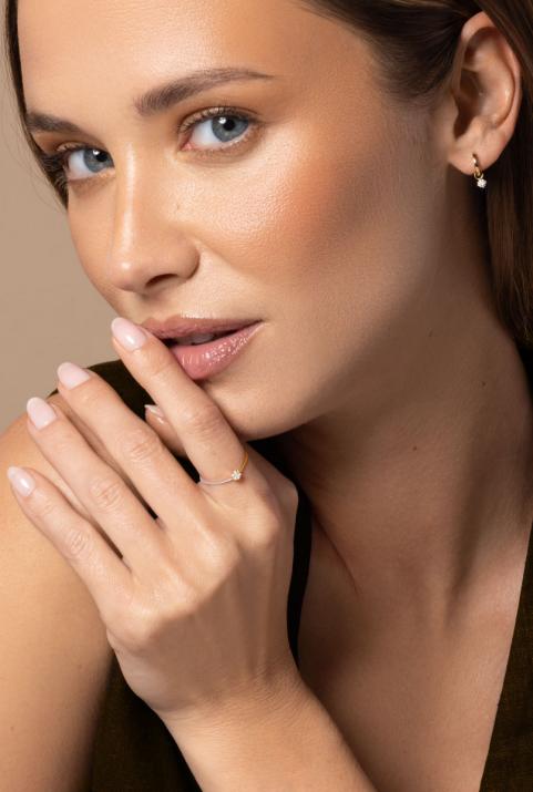 Illusion bicolor Wire Ring Yellow Gold - Redline - 0++